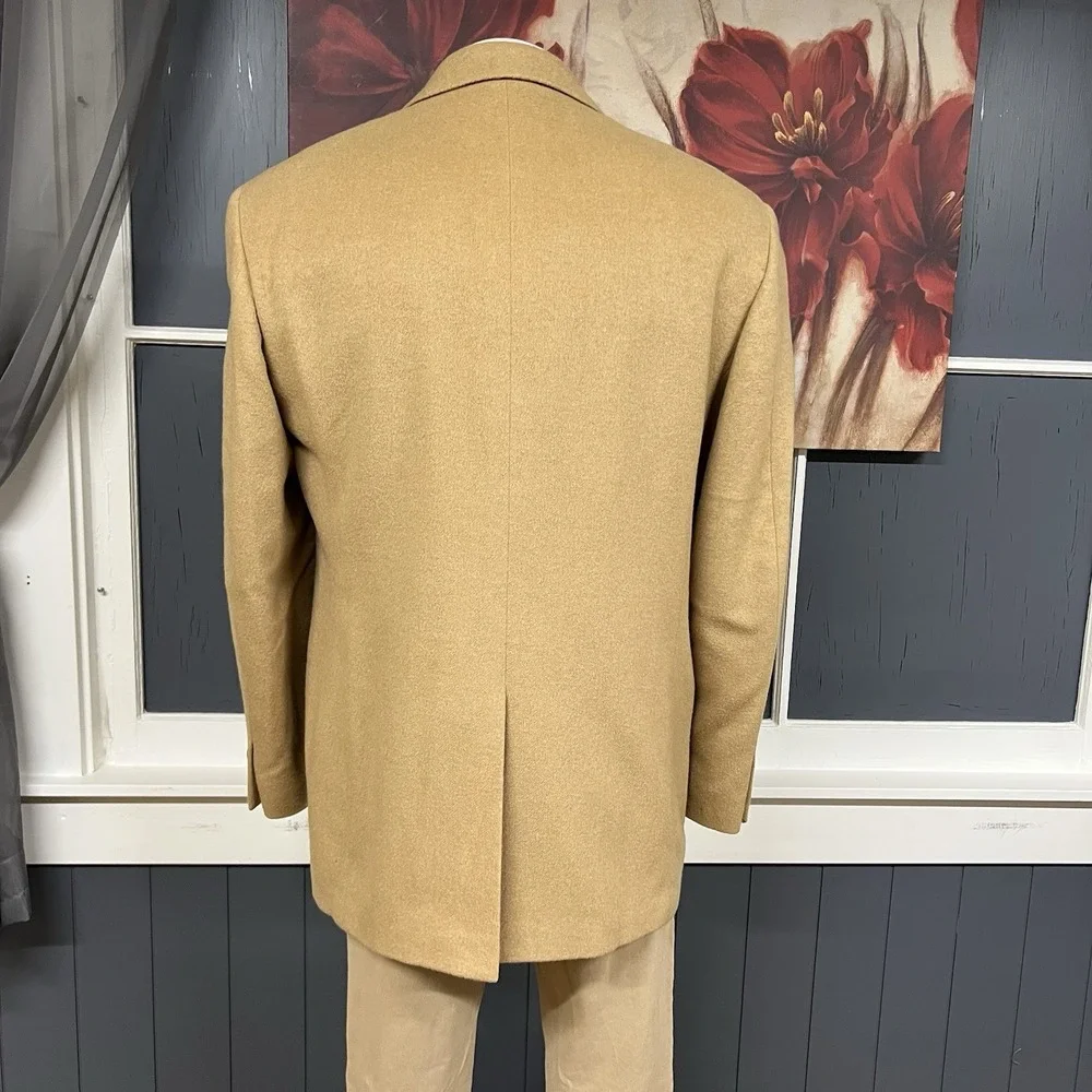 John W. Nordstrom Camel Hair Blazer Jacket Sport Coat Mens 44L Long Khaki